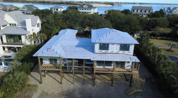 roof installation in progress on coastal north carolina home